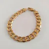 سوار ذهب أصفر عيار 18 قيراطًا GF Heavy Miami Curb Cuban Link Chain رجال مجوهرات صلبة مكتنزة - 21 سم