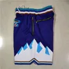 Men's Team Basketball Short Snow Mountain Fan's Sport Stitched Shorts Hip Pop Elastic Waist Pants With Pocket Zipper Sweatpants In Size S- Size 2XLK