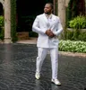 Business Plus Taille Tuxedos Mens Pantals Suits en satin Double Groom Wedding Prom Party Party Overcoat (veste + pantalon)