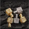 Colares pingentes entrega 2021 caras letra inicial letra a-z colar quadrado c￺bico Pingente personalizado 18K Gold Bated CZ Zircon HI