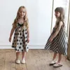 2021 sommer Neue Kinder Mädchen Hosenträger Kleid Koreanische Teen Mädchen V-ausschnitt Baumwolle und Leinen Kleid Kinder Backless Strand Kleid, #8766 Q0716