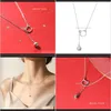 Collane con ciondolo Drop Delivery 2021 Pendenti S925 Sterling Sier Cat Collana, Campana, Catena clavicola, Student Girls Soft Hearted Sister Gift