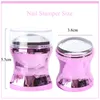 Nagelkonstmallar Stamper Manicure Scraper Polish Transfer Mall Sats med Cap Stamping Plate 1Set Clear Silicone Head Mirror1031523