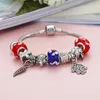 Charme pulseiras pulseira de cristal para mulheres liga bonito prata cor encantos elefante coração forma pingente frisado braclets jóias pul254l