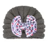 Haaraccessoires Zoete babykleding baby meisje jongen winterbrei beannie bloem bowknot warme pet haak hoed gebreide hoed tulband