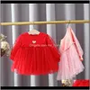 Robes Vêtements Bébé Enfants Maternité Drop Delivery 2021 Printemps Né Un An Anniversaire Pour Bébé Filles Vêtements Princesse Love Party Tutu Es M9Ri