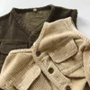 1-6 ans automne bébé garçons filles gilet velours côtelé Cardigan manteau enfants vêtements garçon fille gilet enfants 210429