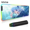 Mouse pads repousa de pulso anime hololive bonito mousepad jogador comtuper rgb mesa tapete grande almofada kawaii jogos de jogo laptop laptop