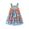 Retailwhole Baby girls sleeveless flower vest dresses kids ruffle floral princess dress children designer boutique clothes cl6737833