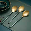 Green Gold Cutlery Set Mirror 304 Stainless Steel Flatware Fork Spoon Teaspoon Silverware Tableware Kitchen Dinnerware