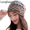 Long Keeper Female Beanie Bonnet Autumn And Winter Caps Hip-hop Cap Hats For Women Beanies Balaclava Men Beggars Hole Cap Y21111