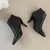 Stövlar yqbtdl 2021 höst orm tryck sexiga skor kvinnliga pekade tå högklackat svart fotled stiletto booties kvinna skor 34-43