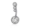 Diamant dangle belly barer mage knapp ring mage piercing kristall kropp smycken navel ringar blomma form hänge för kvinnor