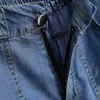 DIMANAF Plus Größe Frauen Jeans Hosen Hohe Taille Denim Weibliche Elastische Breite Bein Gerade Blaue Hose Große Übergröße S-5XL 210809