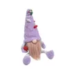 Decorazioni natalizie Gnomo viola Fatto a mano Tomte svedese Figurine Bambola di peluche Ornamenti da tavolo per la casa