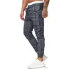 Män joggers byxor 2022 Sommarmens Sweatpants Black Grid Men's Workout Ankel bundna sportbyxor