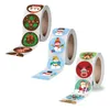 500pcs / roll Christmas Stickers Santa Snowman Reindeer Wrapping Presentförpackning Tätning Etikett Party Favoriter levererar KDJK2110