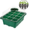 プランターポット1PCSプラスチック保育園ポット12ホールシード成長プランターボックス温室シードガーデントレイ植物植物苗