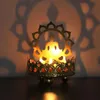 Stearinljushållare Retro Hollow Carved Holder Buddha Tealight Ghee Lamp Light Desktop Ornament