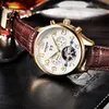 Orologio meccanico automatico da uomo Casual Tourbillon Orologi da polso sportivi in vera pelle Relogio Masculino