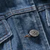 Women's Jackets SONDR 2021 Spring Lape Long Sleeve Blue Denim Metal Elastic Waist Button Pocket Jacket Women Coat Fashion Tide