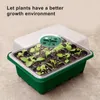 Planters Pots Kieming Doos 1 ST 12 Cellen Plastic Plantzaden Grow Gardening Supplies met koepel en Basis zaailing trays