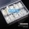 Krofaue 500pcs 짧은 프랑스 팁 명확한 아크릴 틀린 S 절반 커버 인공의 확장 팁 매니큐어 네일 아트 도구