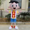 Performance 'H' Boy Mascot Costumes Christmas Fancy Party Dress Cartoon Character Outfit Suit Adults Size Carnival Easter Advertising Theme Clothing