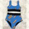 Trendy Letter Bikini Damen Badeanzug High Waist Damen Bademode Set Outdoor Sport Badeanzug