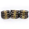 Zodiac Signs Läderarmband Män Kvinnor 12 Constellation Handgjorda Braid Pärlor Beaded Hematite Armband till salu