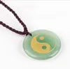 Engrave Taoist Taiji YinYang Fish Pattern Pendant Necklace Natural Crystal Stone Reiki Healing Jewelry Men's and Women's Charm Drop Necklaces