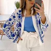 Vintage Women Embroidery Loose Shirts Spring-Autumn Office Ladies Floral Soft Cotton Shirt Girls Chic Tops Cute 210527