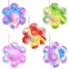 2021 Toy Pop Fidget Funny Rainbow Overturned sun flower Expression Flip Doll Silicone Decompression Pendant Toys