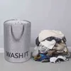 Linnen huishouden vuile wasmand met deksel vouwen kleding opslag emmer kleding speelgoed organizer handvat Wasserij Hempel 211112