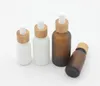 Gift Wrap 15ml 30 ml 50ml Frosted Amber White Glass Dropper Fles met Bamboe Cap 1oz etherische olie