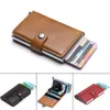 Mens Leather ID Credit Card Holder RFID Protector Money Wallet Clip Case7865725