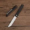 Qualité supérieure 5 styles de lames Couteau pliant Flipper D2 Satin Lame Noir G10 + Tôle d'acier inoxydable Roulement à billes Couteaux à ouverture rapide