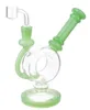 Vintage Recycler Glass Bong Water Hookah Rör rökare med Banger kan sätta kundlogotypen