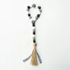 Wall Decor Halloween Wood Bead Garland versierd met teken Hanger Tassel Boerderij Kralen Party Gunst Decoraties M3807