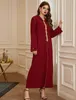 エスニック服ラマダンカフタンモロッカンアバヤドバイイスラム教徒のファッションアビヤス女性トルコドレスイスラム教のローブフェムメde moda musulmana