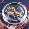 2017年ミニマリズムデザイン銀製スチール防水スチームパンクな腕時計腕時計メンズ自動スケルトン腕時計トップブランド豪華Q0902