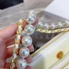 2021 Cute Soft Leather Biały Torba Na Ramię Diamentowa Check Wzór Pearl Uchwyt Damska Luksusowa Torba Zipper Prostokątna Torebka Torebka