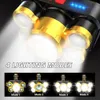 5HEADS Super Heldere LED-koplamp oplaadbare koplampen met 1T6 + 4LED-lamp kralen en stroomdisplay geschikt voor avontuur enz.