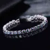 Pera Trendy Women Party Jewelry Multi Color Big Round Natural Crystal Stone Silver Plated Chain Link Bracelets for Ladies B040 211124