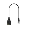 25cm dupla jaque de áudio de 3,5 mm feminino para macho rj9 plug adaptador adaptador conversor computador headset telefone usando