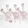 9 "belle amour shisha narguilés conduites d'eau en verre dab rigs forme de coeur bangs en verre plate-forme pétrolière avec bol de 14 mm recuperateur quartz bangers