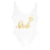 Bruid stam print badpak voor vrouwen badpak vrouwelijke voering bikini bruiloft backless beachwear 210702