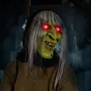 Scary Witch Máscaras Wig Horror Cabeça Completa Látex Headgear Prom Props Luminosa Máscara de Halloween Roupas Acessório Masque Horreur