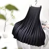 Women's Elegant Sector Pleated Twill Skirt With Chiffon Liner Female High Waist Side Zipper White Long Skirts Spring SK521 210629