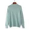 Malha de camisola quente feminino para outono inverno senhoras manga longa mulheres gelatina tricot pulôver azul jumper 210421